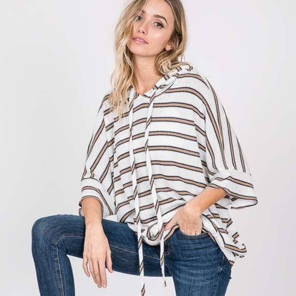 ⚠️LAST 1 - SIZE MED⚠️Hopely Striped Hoodie - Picture 2 of 7